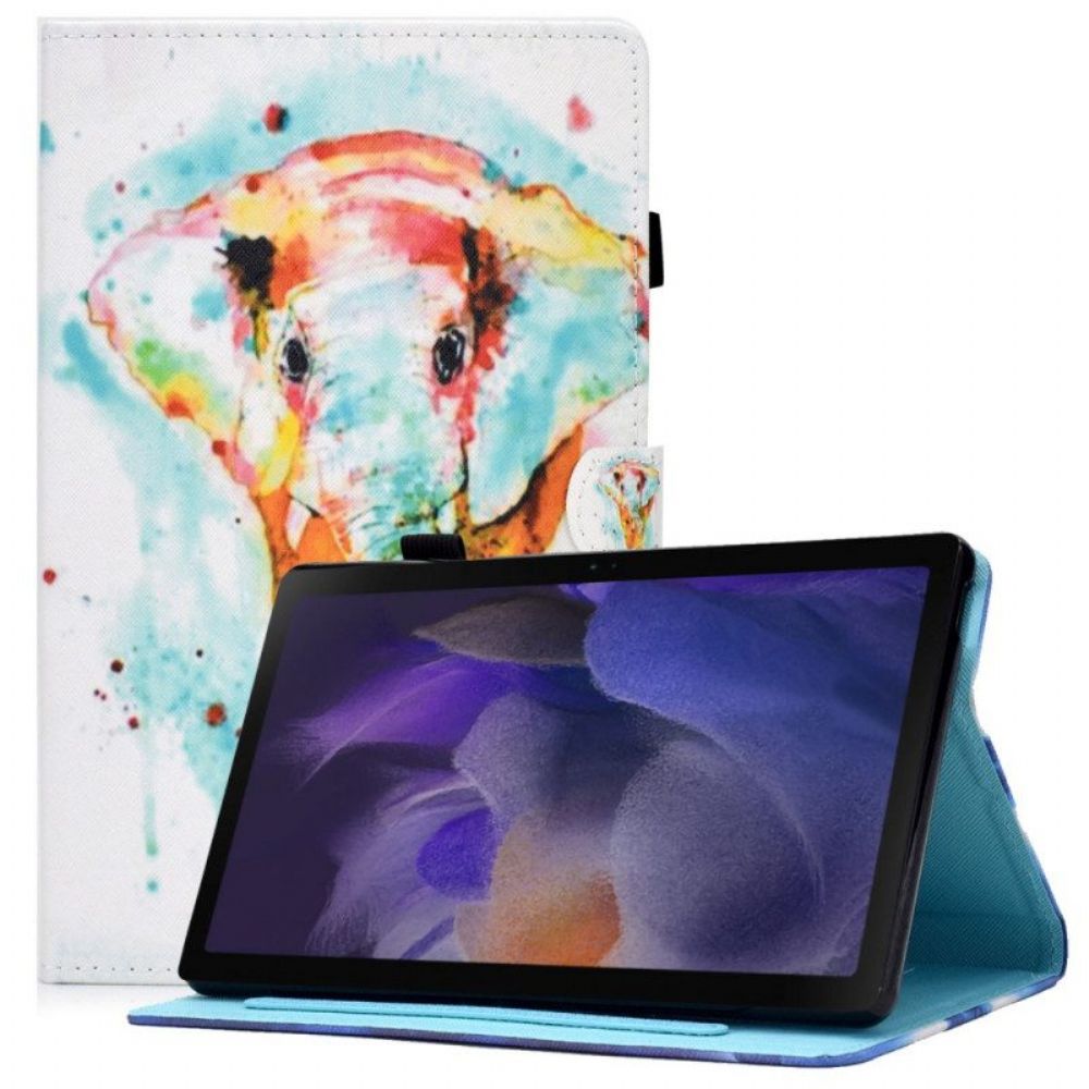 Lederhüllen Für Samsung Galaxy Tab A8 (2024) Aquarell-elefant