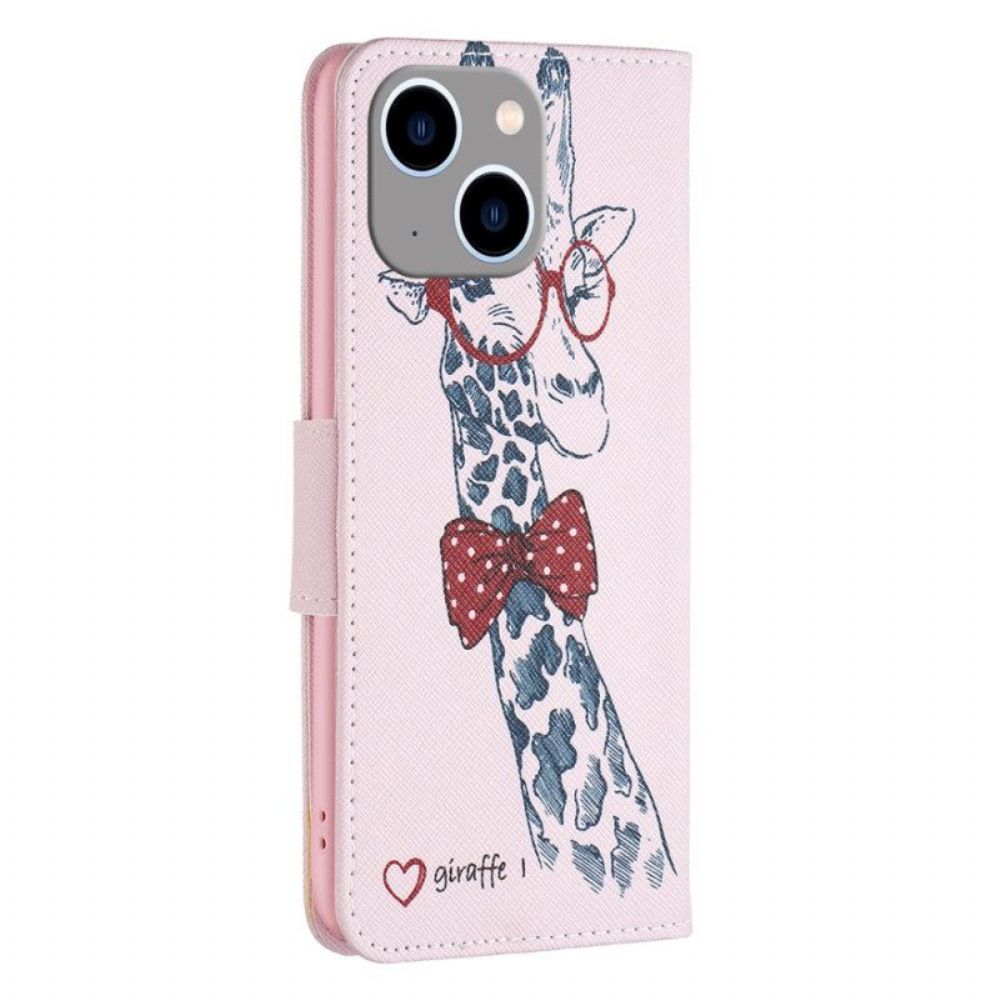 Flip Case Für iPhone 15 Plus Intello-giraffe