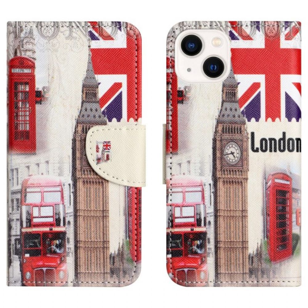 Flip Case Für iPhone 15 Plus Londoner Leben