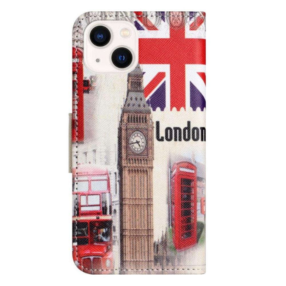 Flip Case Für iPhone 15 Plus Londoner Leben