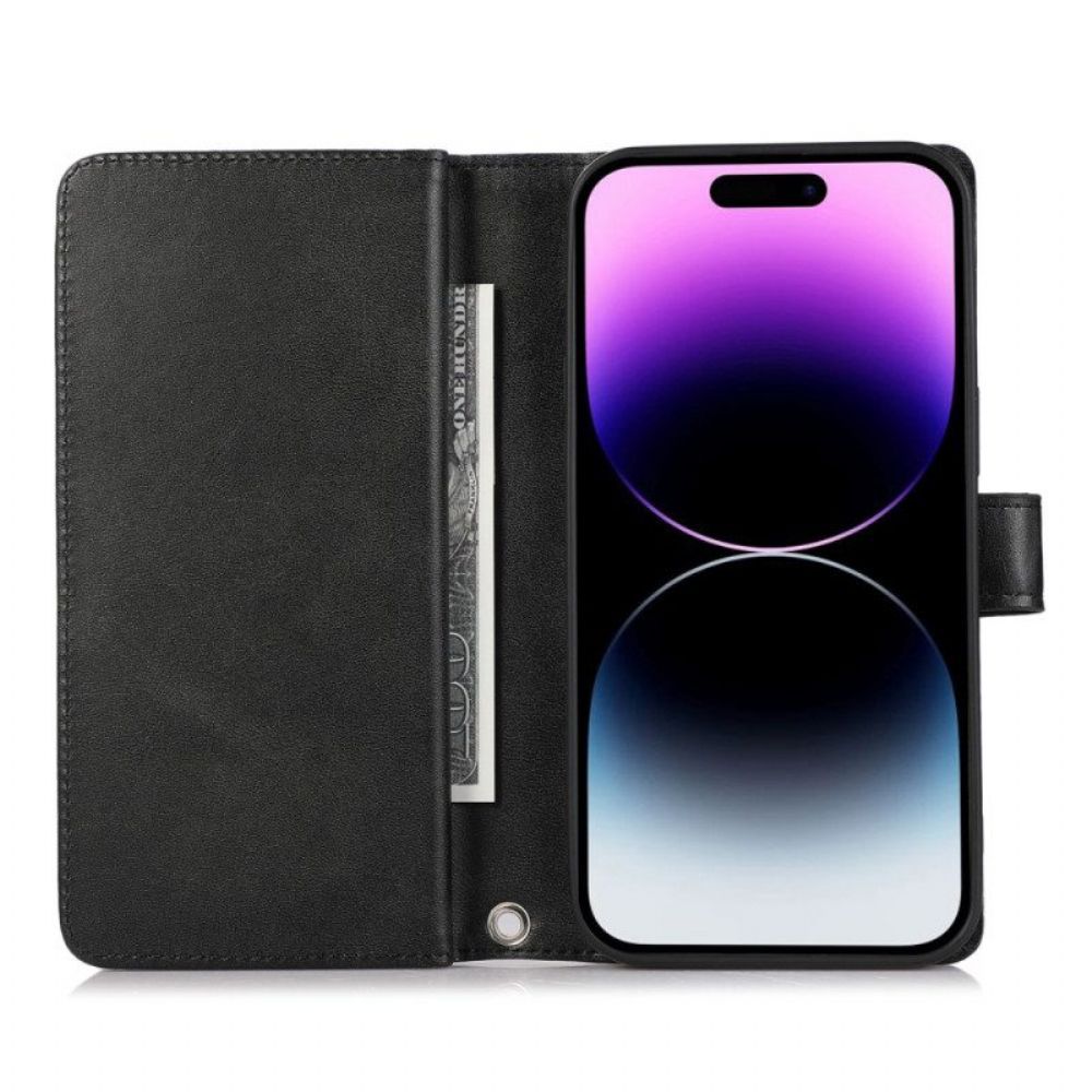 Flip Case Für iPhone 15 Plus Multikarten Und Vordertasche