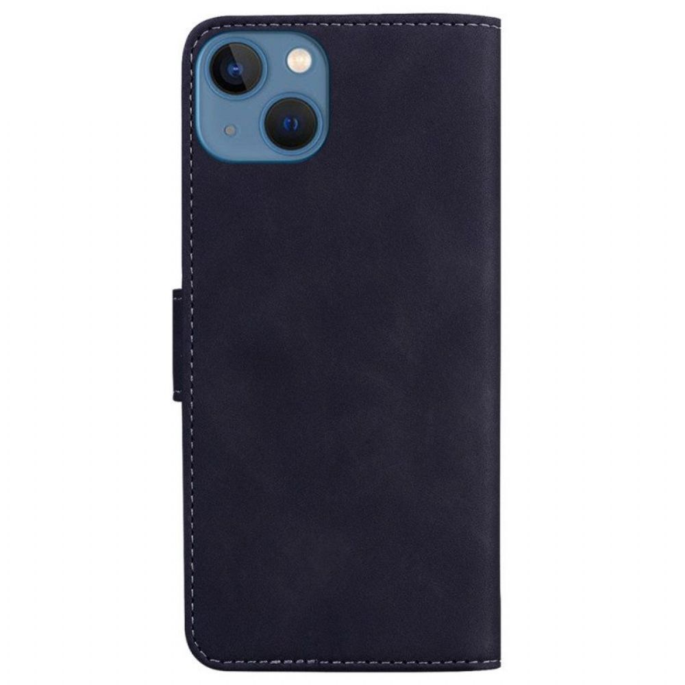 Flip Case Für iPhone 15 Plus Stil Aus Weichem Leder