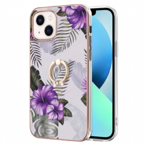 Handyhülle Für iPhone 15 Plus Blumen-ringhalter