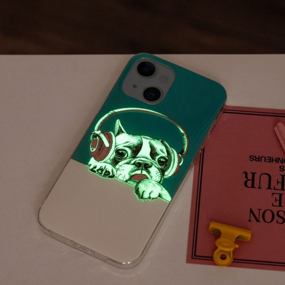 Hülle Für iPhone 15 Plus Fluoreszierende Kopfhörer