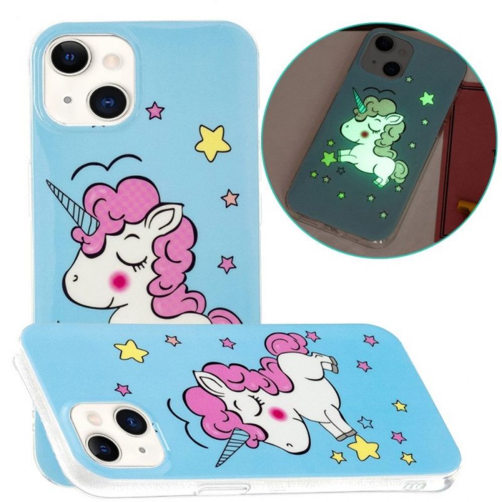 Hülle Für iPhone 15 Plus Fluoreszierendes Einhorn