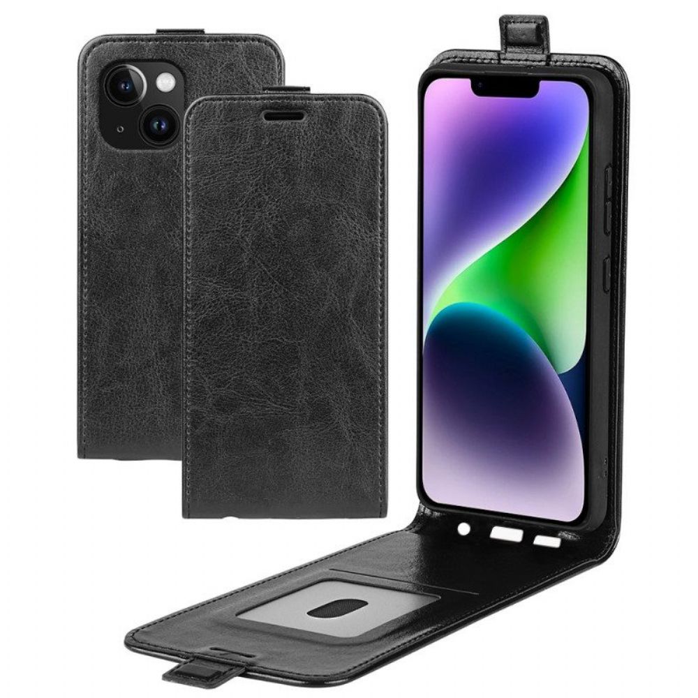 Lederhüllen Für iPhone 15 Plus Flip Case Vertikale Klappe