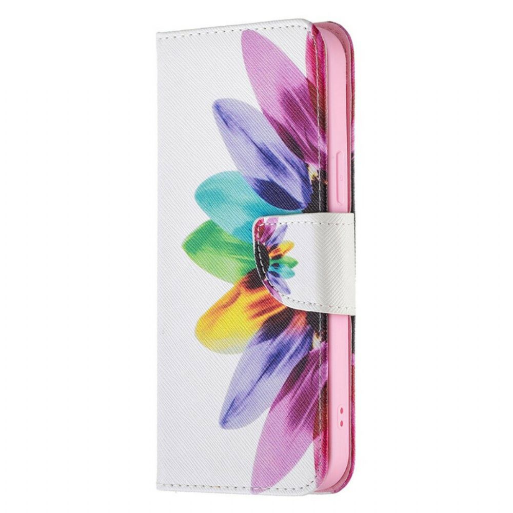 Flip Case Für iPhone 13 Pro Max Aquarell Blume