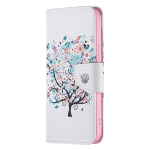 Flip Case Für iPhone 13 Pro Max Blumiger Baum