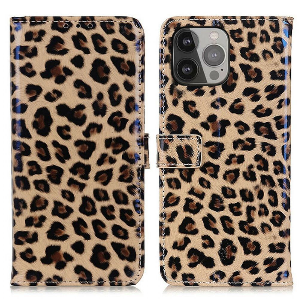 Flip Case Für iPhone 13 Pro Max Einzelner Leopard