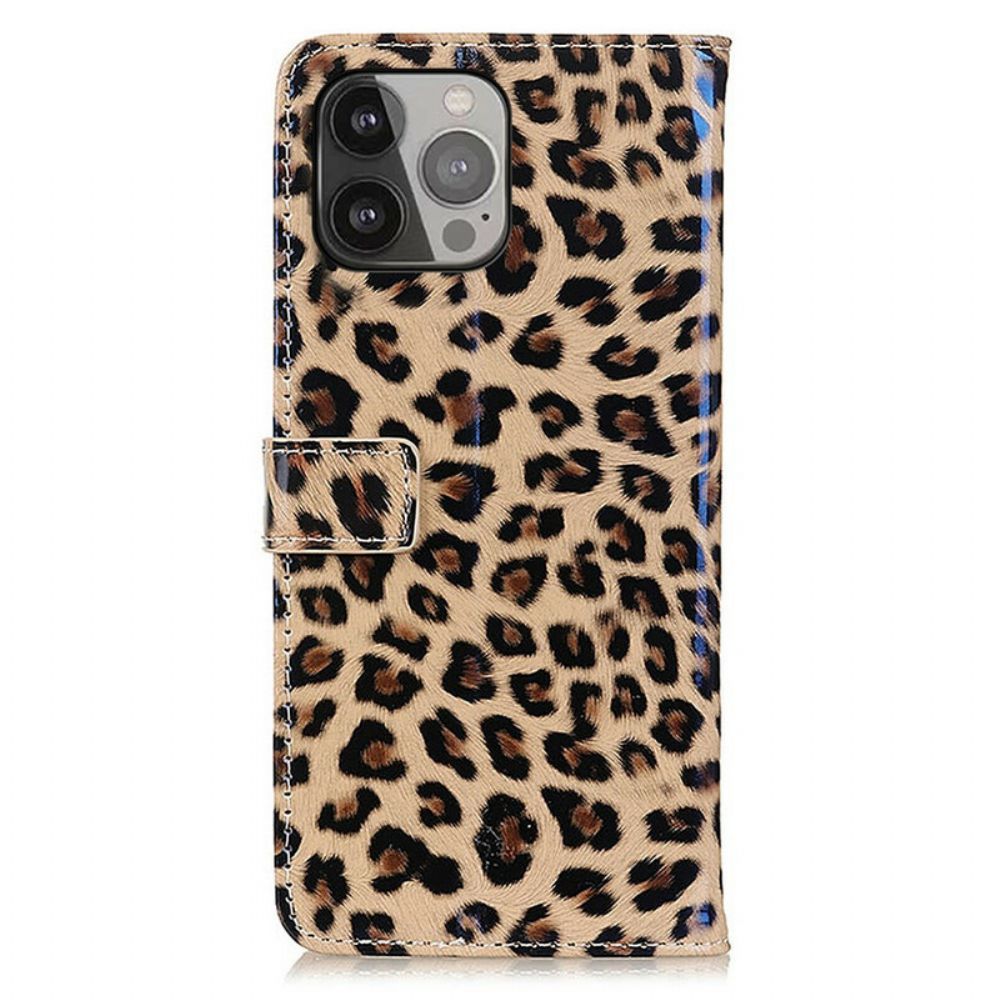 Flip Case Für iPhone 13 Pro Max Einzelner Leopard