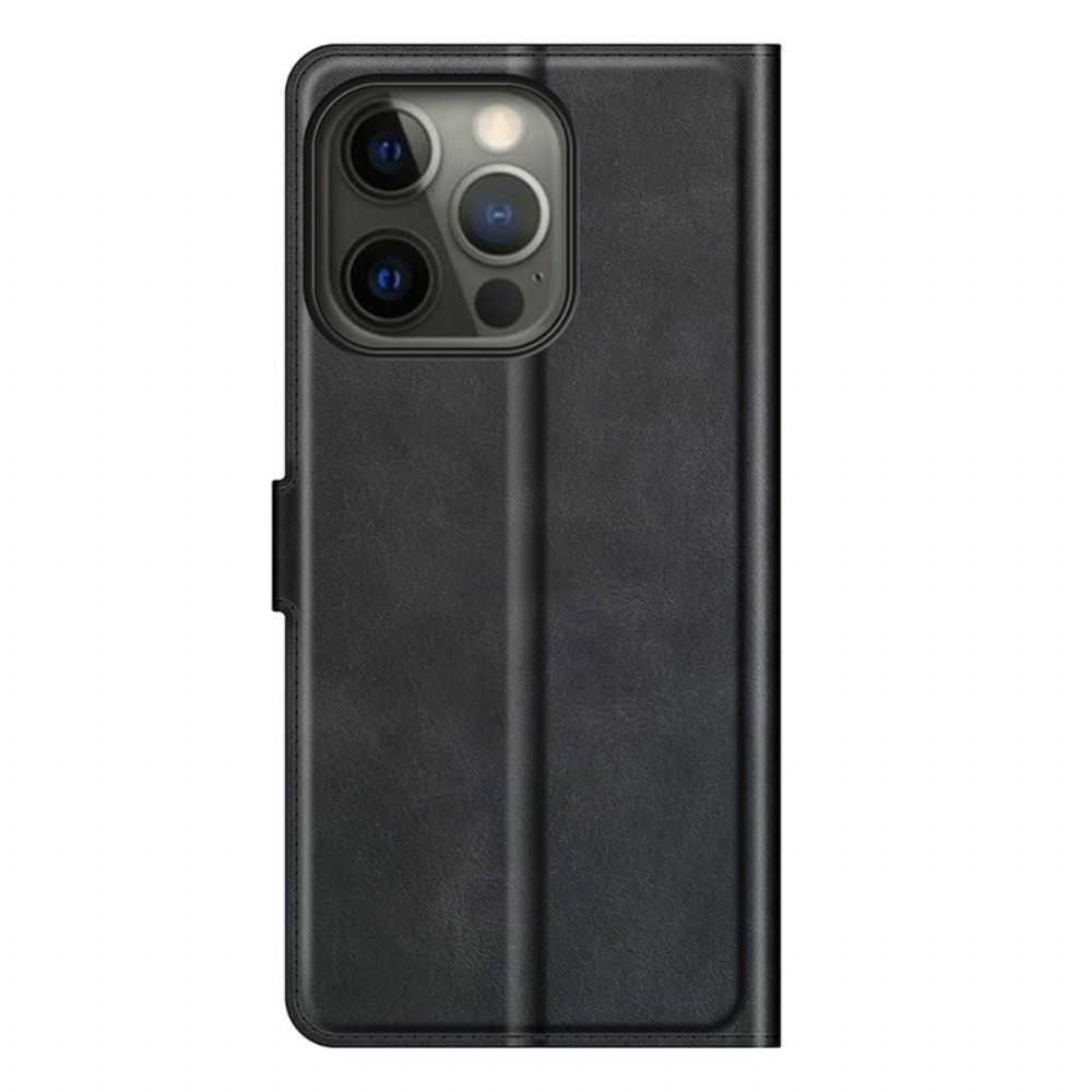 Flip Case Für iPhone 13 Pro Max Extrem Schmaler Ledereffekt