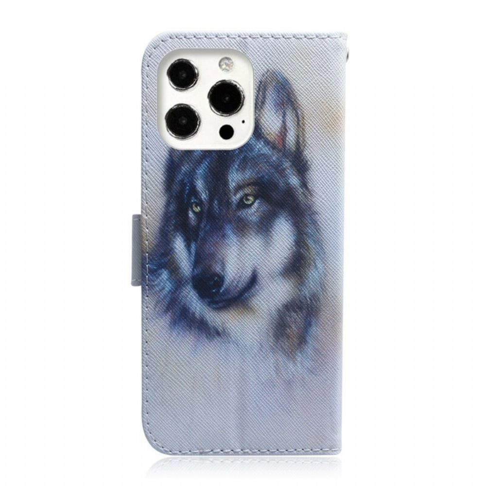 Flip Case Für iPhone 13 Pro Max Hundeblick