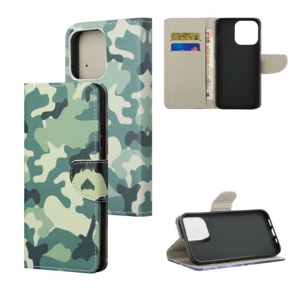 Flip Case Für iPhone 13 Pro Max Militärische Tarnung