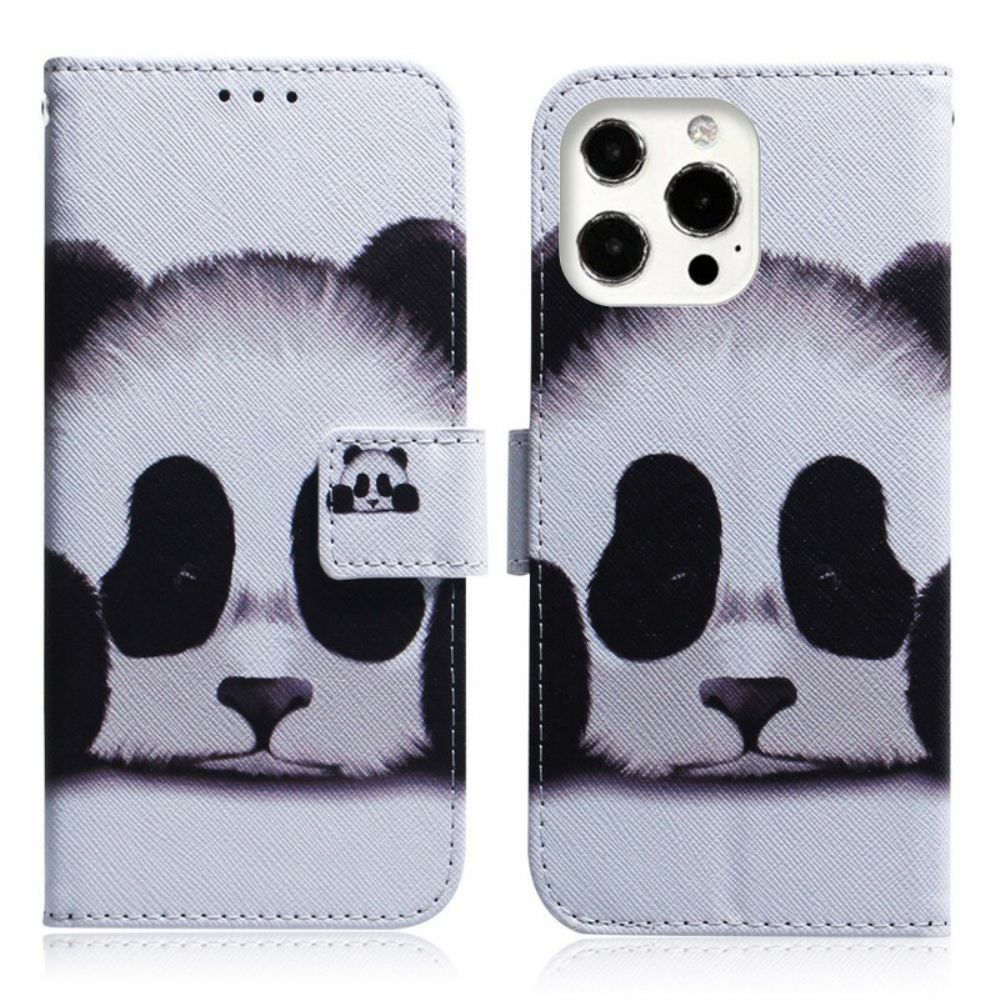 Flip Case Für iPhone 13 Pro Max Pandagesicht