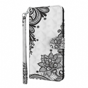 Flip Case Für iPhone 13 Pro Max Spitzenblumen