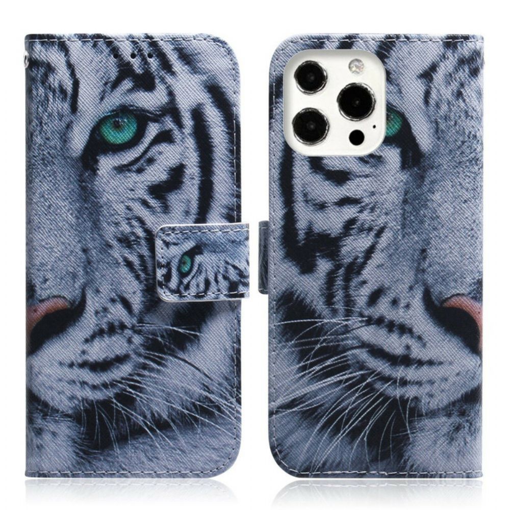 Flip Case Für iPhone 13 Pro Max Tigergesicht