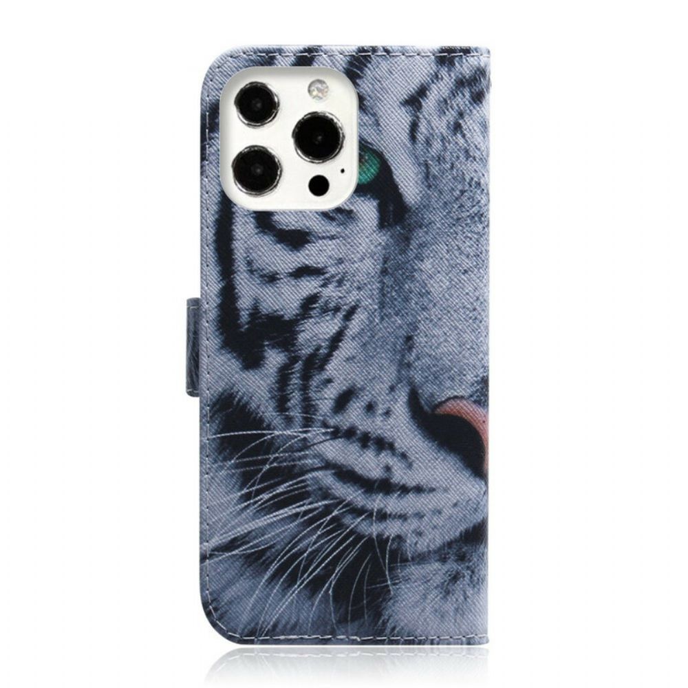 Flip Case Für iPhone 13 Pro Max Tigergesicht