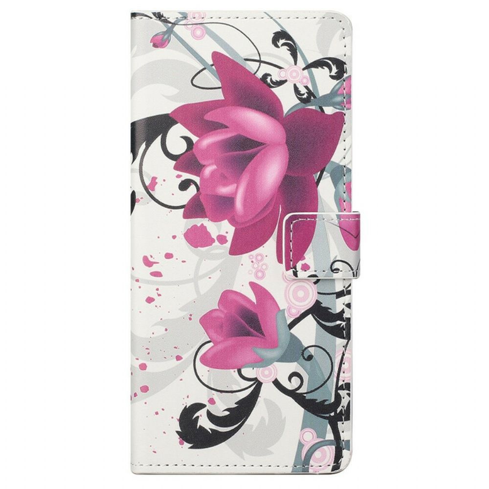 Flip Case Für iPhone 13 Pro Max Tropische Blumen