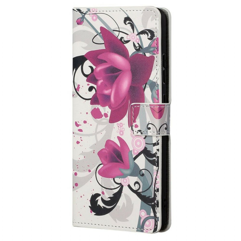 Flip Case Für iPhone 13 Pro Max Tropische Blumen