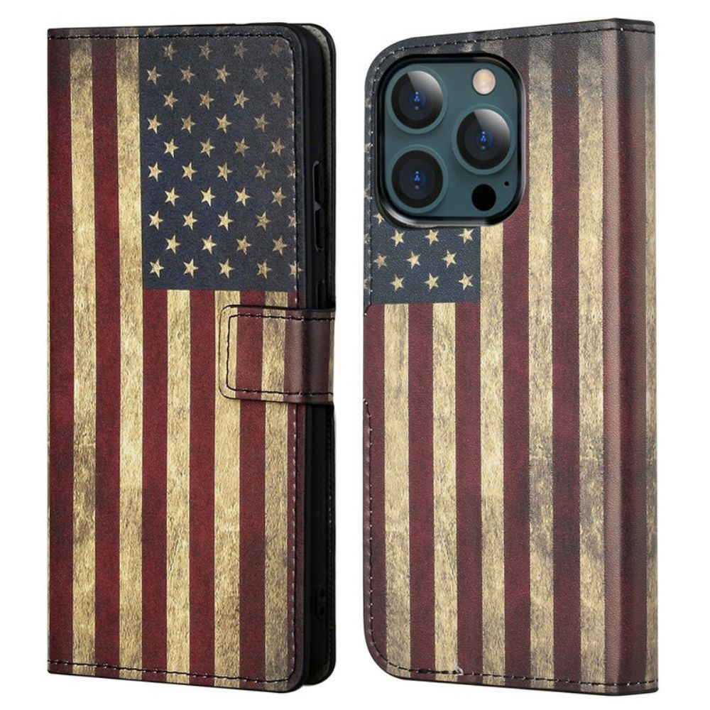 Flip Case Für iPhone 13 Pro Max Us-flagge