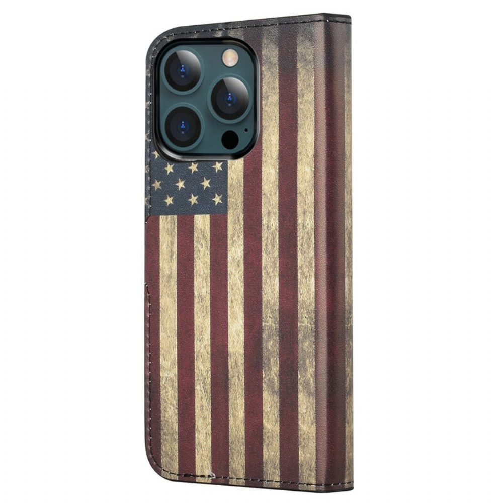 Flip Case Für iPhone 13 Pro Max Us-flagge