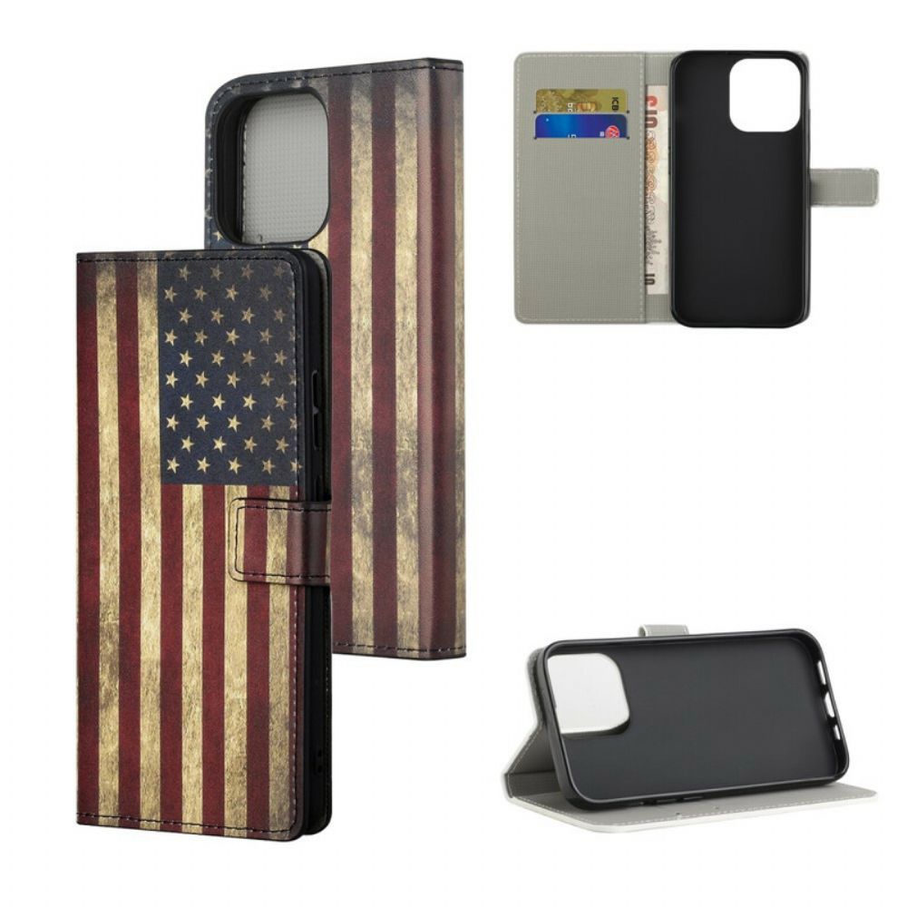 Flip Case Für iPhone 13 Pro Max Us-flagge