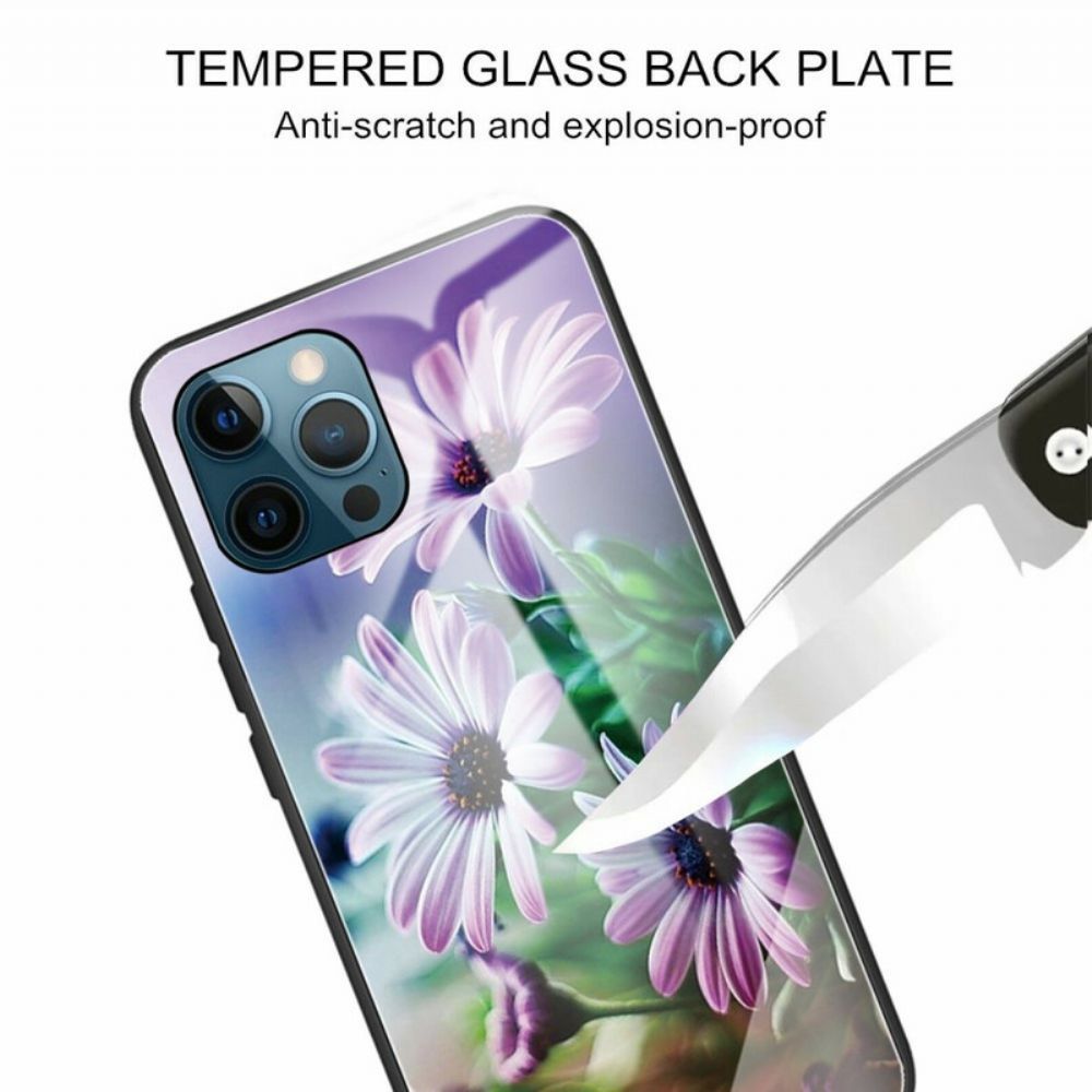 Handyhülle Für iPhone 13 Pro Max Realistische Blumen Aus Gehärtetem Glas