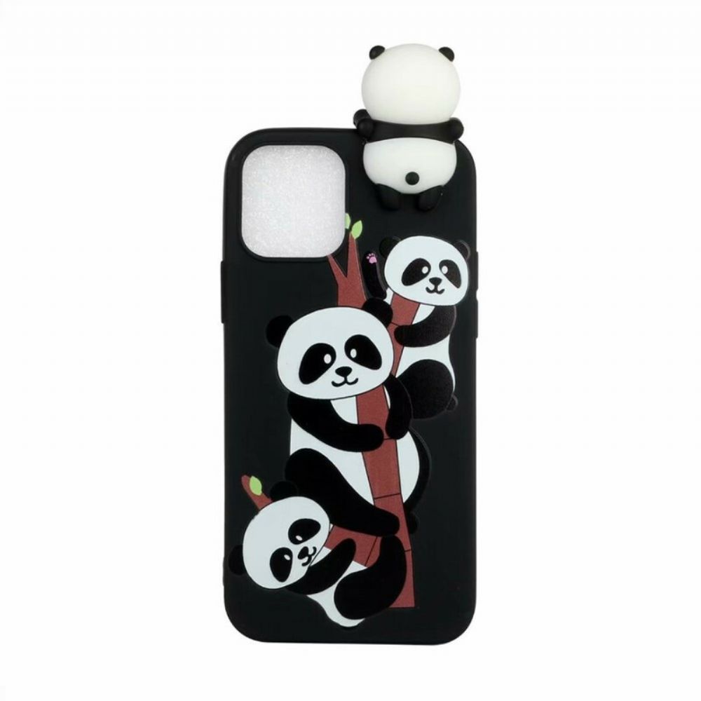 Hülle Für iPhone 13 Pro Max 3d-pandas Auf Bambus