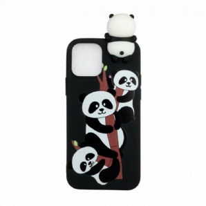 Hülle Für iPhone 13 Pro Max 3d-pandas Auf Bambus