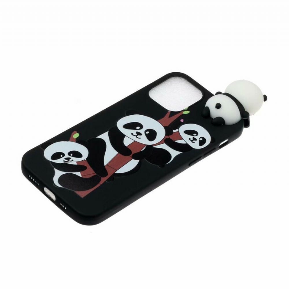 Hülle Für iPhone 13 Pro Max 3d-pandas Auf Bambus