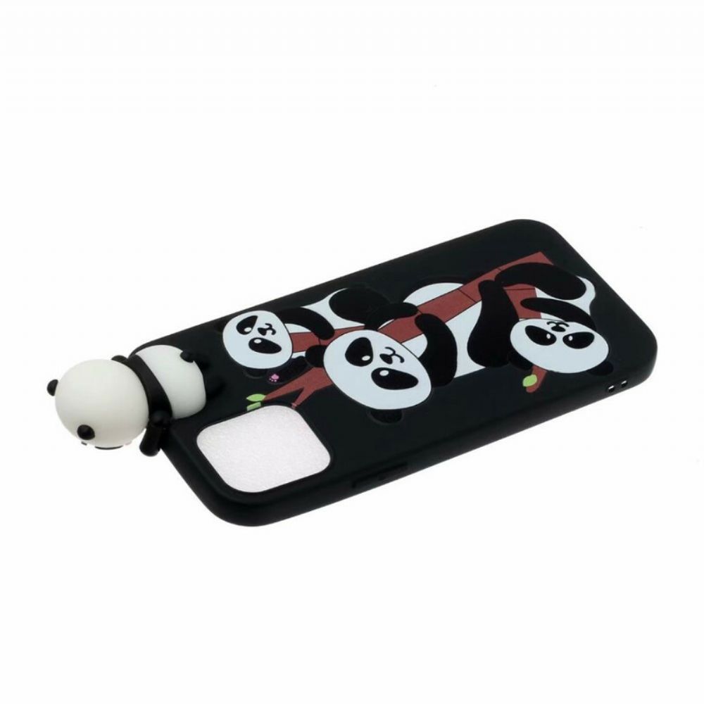 Hülle Für iPhone 13 Pro Max 3d-pandas Auf Bambus