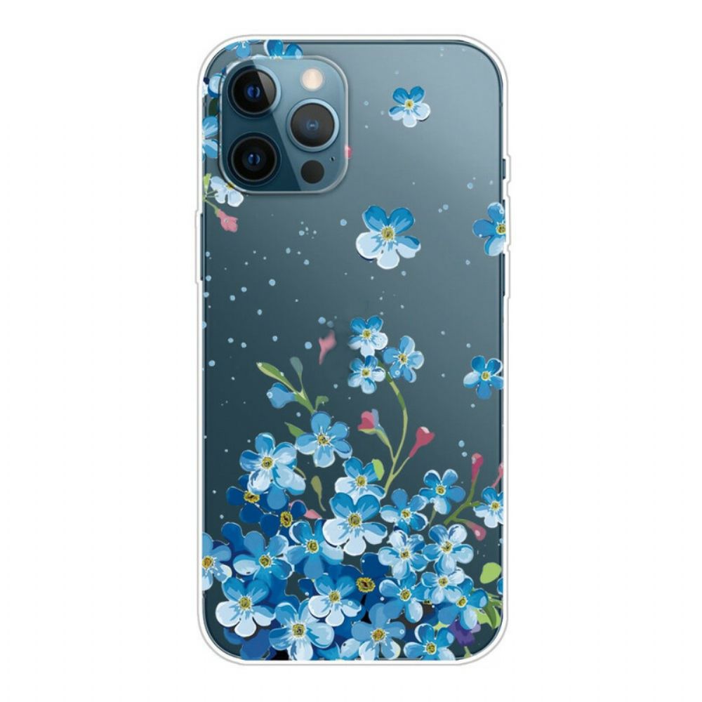 Hülle Für iPhone 13 Pro Max Blauer Blumenstrauß