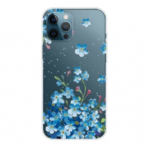 Hülle Für iPhone 13 Pro Max Blauer Blumenstrauß