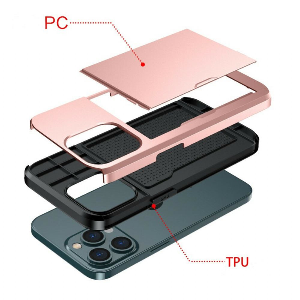 Hülle Für iPhone 13 Pro Max Kartenhalter Mit Reißverschluss