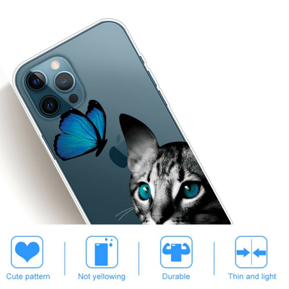 Hülle Für iPhone 13 Pro Max Katze Und Schmetterling