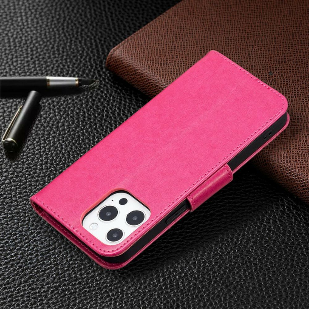 Lederhüllen Für iPhone 13 Pro Max Flip Case Schmetterlinge Und Schräge Klappe