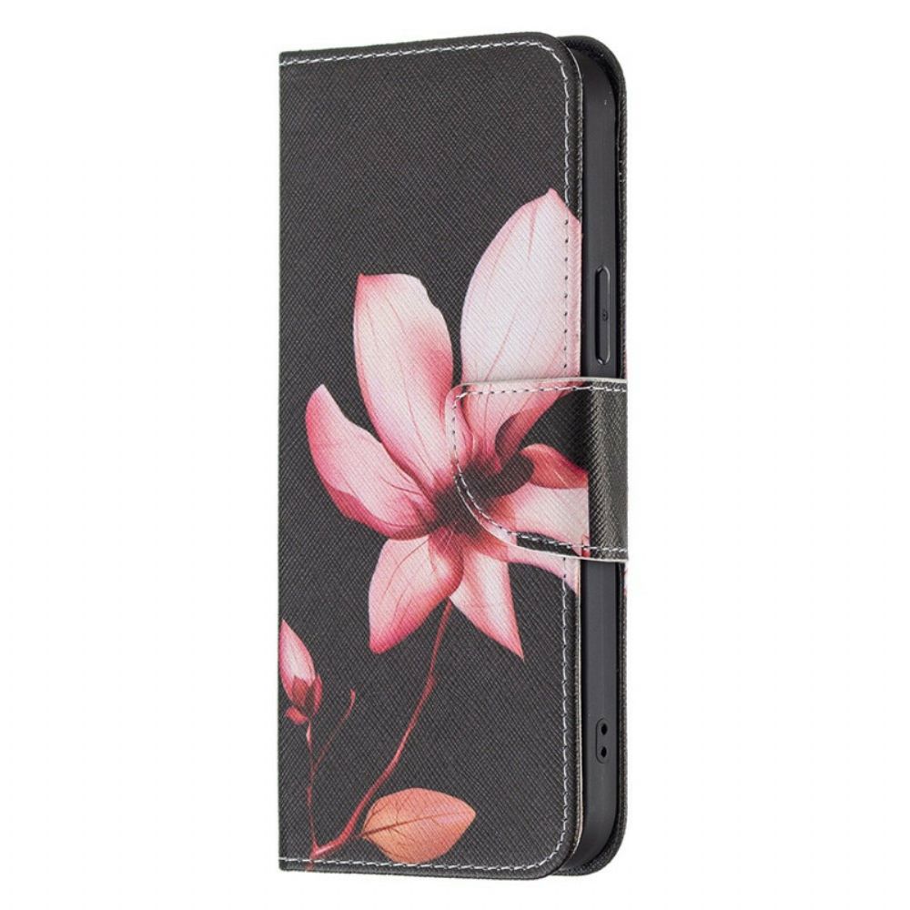 Lederhüllen Für iPhone 13 Pro Max Rosa Blume