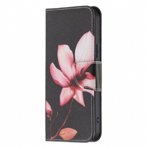 Lederhüllen Für iPhone 13 Pro Max Rosa Blume