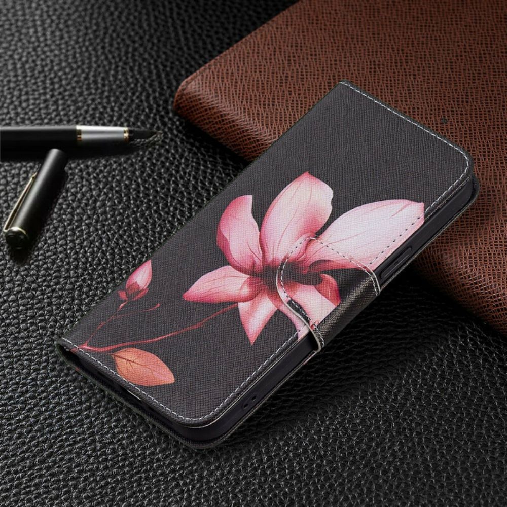 Lederhüllen Für iPhone 13 Pro Max Rosa Blume