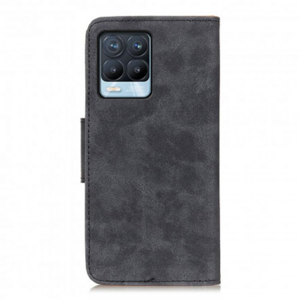 Flip Case Für Realme 8 / 8 Pro Vintage Spaltleder