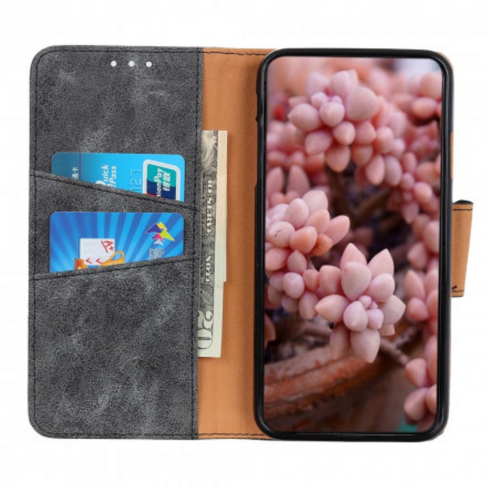 Flip Case Für Realme 8 / 8 Pro Vintage Spaltleder