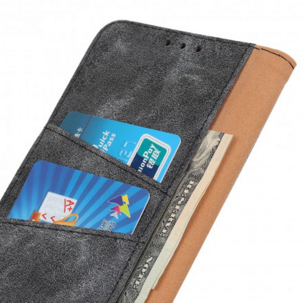 Flip Case Für Realme 8 / 8 Pro Vintage Spaltleder