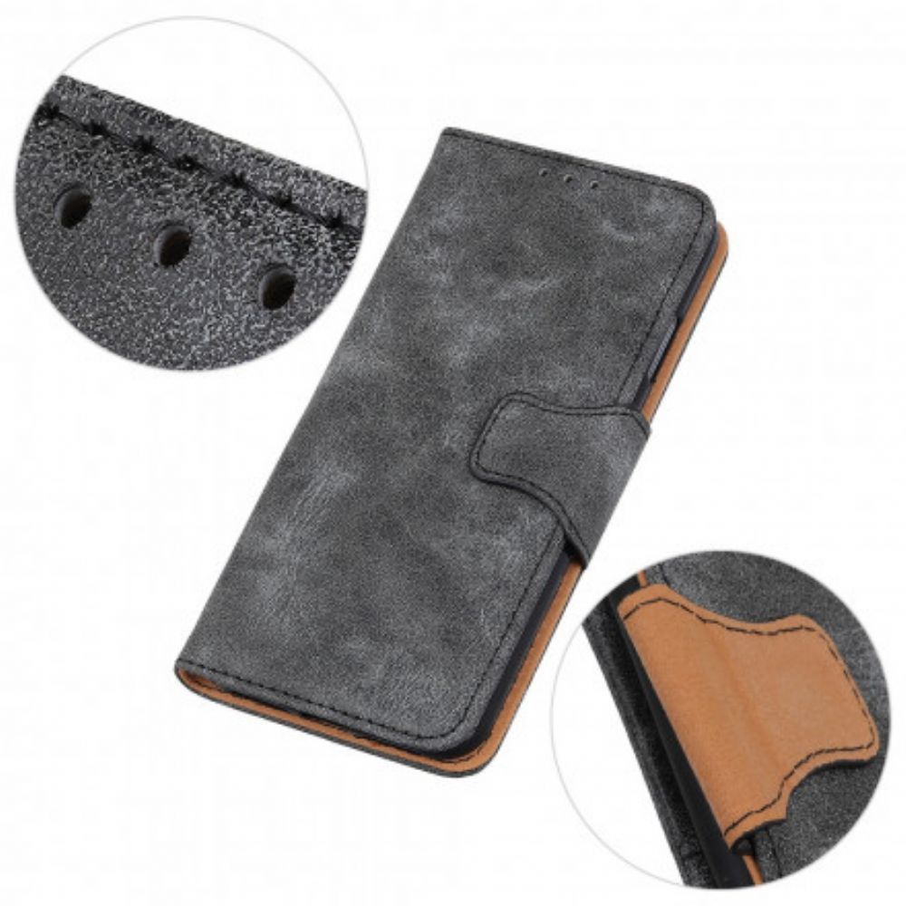 Flip Case Für Realme 8 / 8 Pro Vintage Spaltleder