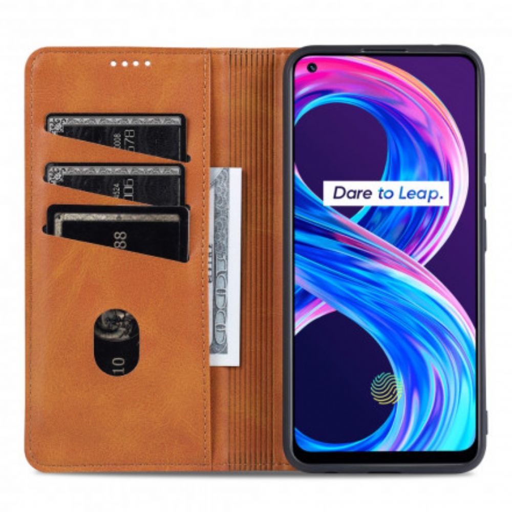 Schutzhülle Für Realme 8 / 8 Pro Flip Case Azns-lederstil