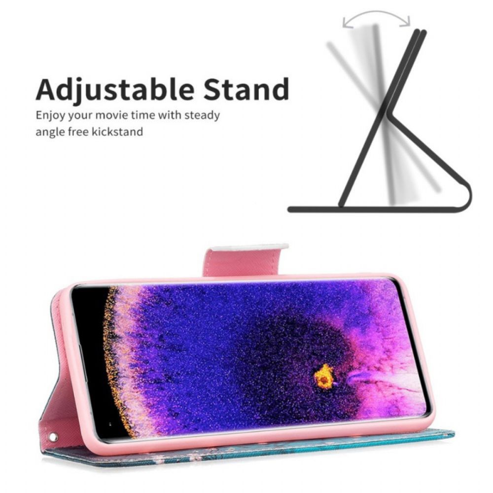 Flip Case Für Oppo Find X5 Lite Blühende Zweige