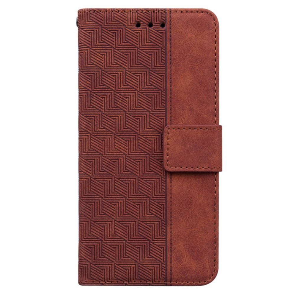 Flip Case Für Oppo Find X5 Lite Kubische Textur