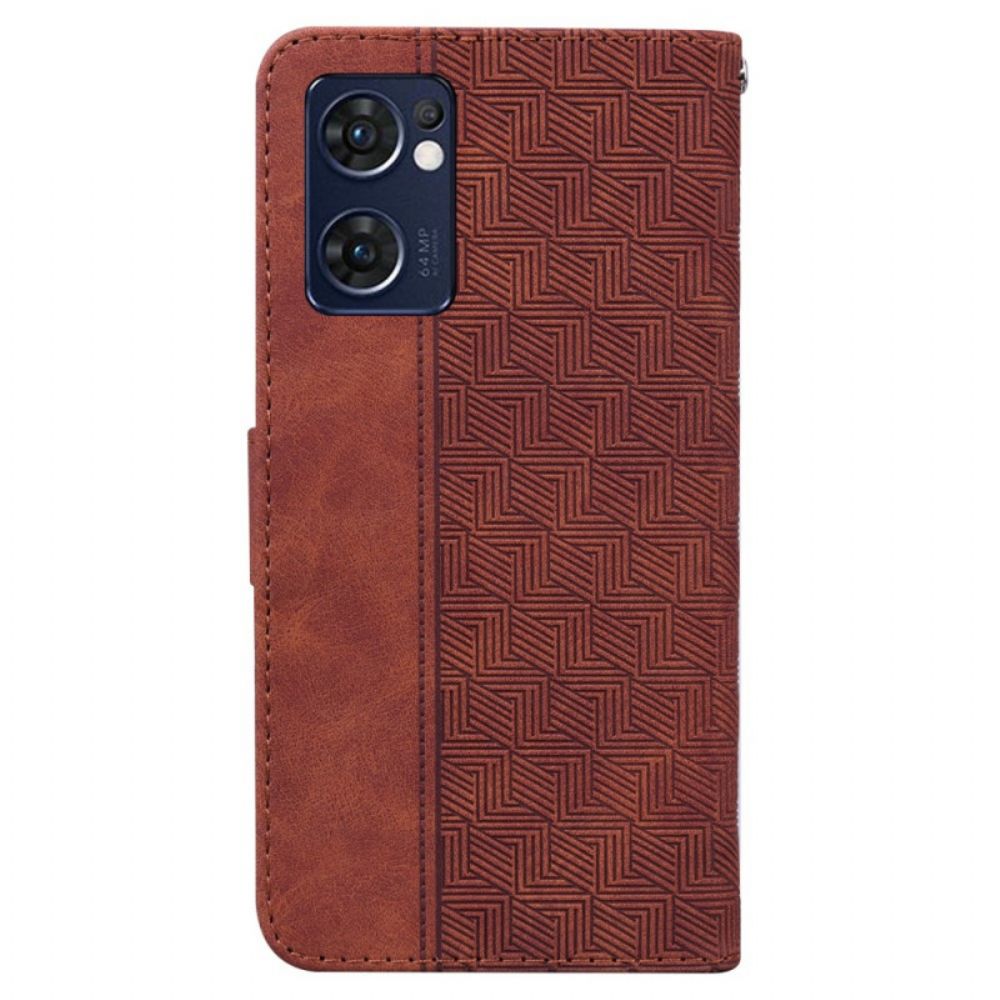 Flip Case Für Oppo Find X5 Lite Kubische Textur