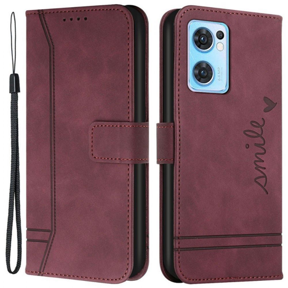 Flip Case Für Oppo Find X5 Lite Lächle