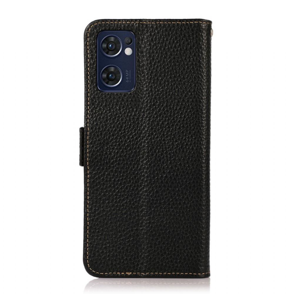 Flip Case Für Oppo Find X5 Lite Litschi-leder Khazneh Rfid