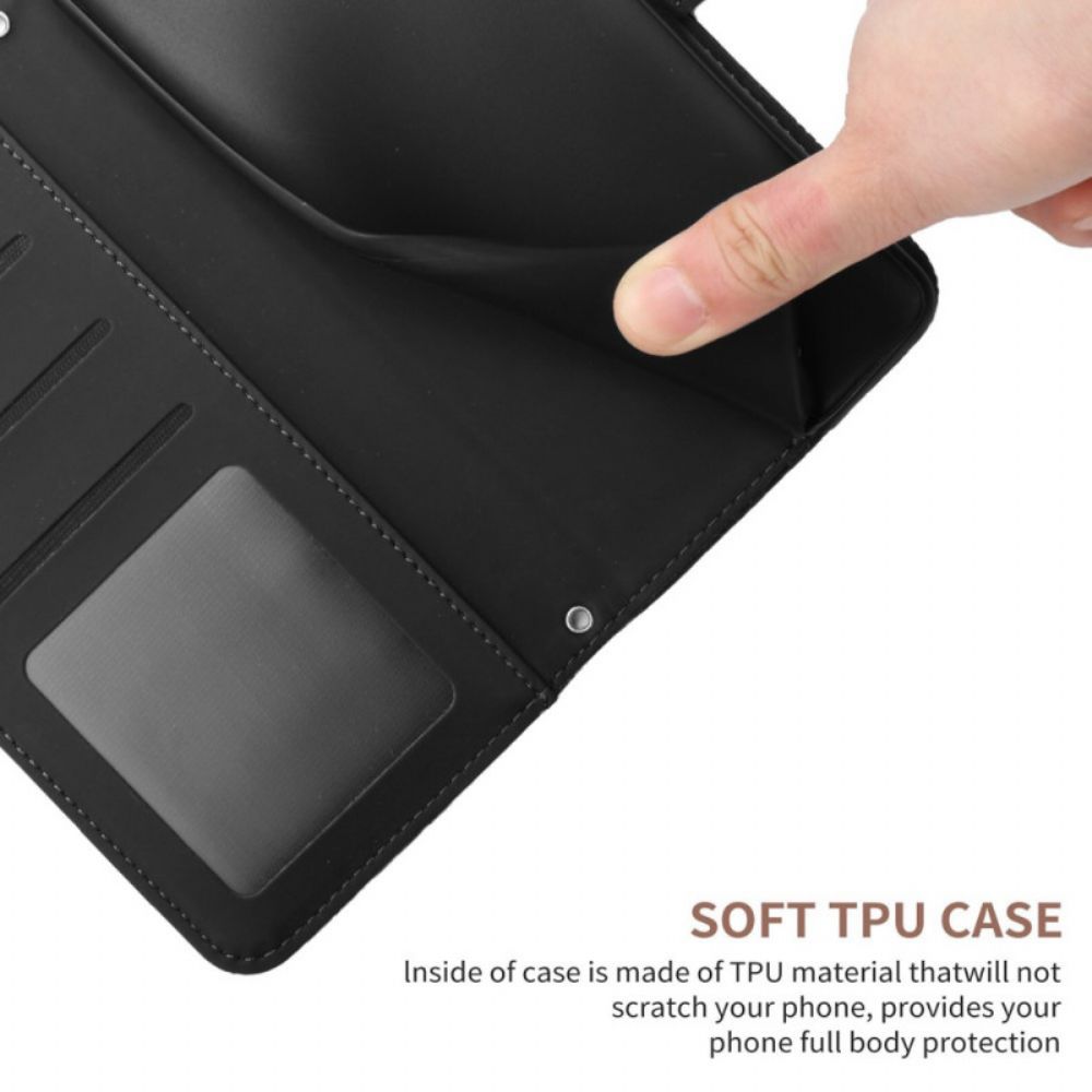 Flip Case Für Oppo Find X5 Lite Mit Kordel Armband Mit Schmetterlingsdruck